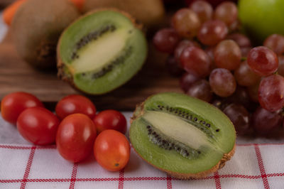 Close-up of fruits on table