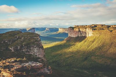 Scenic view of mountains against sky