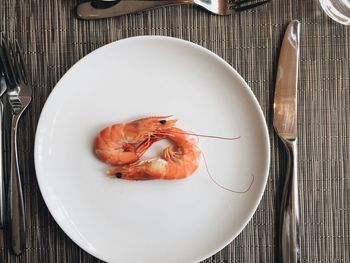 Close-up of meat in plate on table