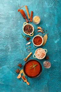 High angle view of fruits in bowl