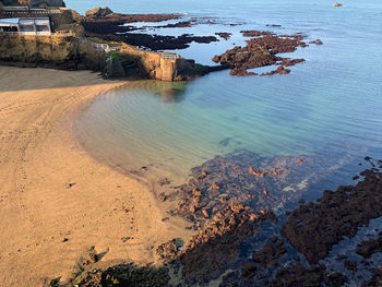 High angle view of beach