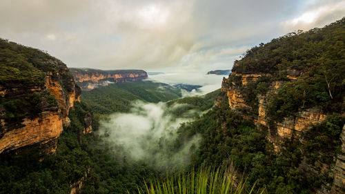 Scenic view of mountains against sky