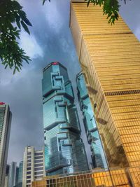 Low angle view of skyscrapers against sky