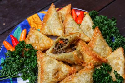 High angle view of food