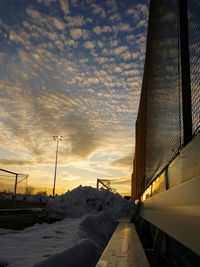 View of road at sunset