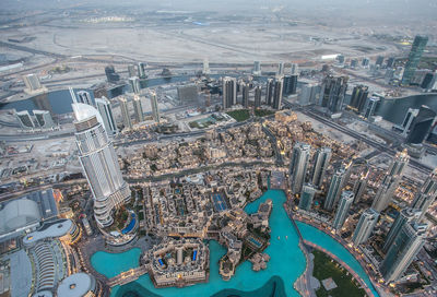 High angle view of cityscape