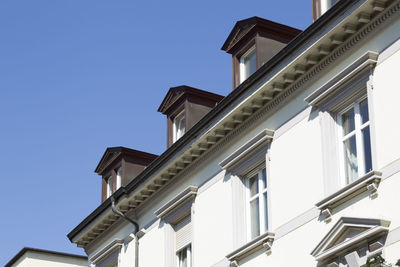 Low angle view of building against clear sky