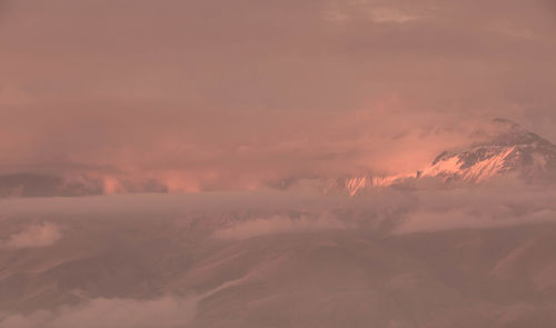 Low angle view of dramatic sky during sunset