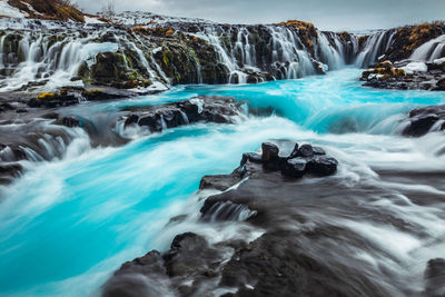Scenic view of waterfall