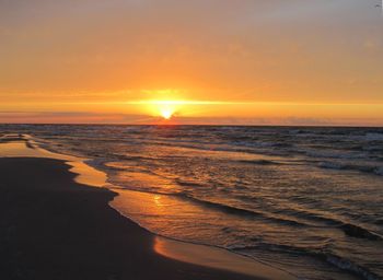 Scenic view of sea at sunset