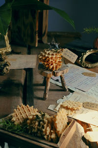 Close-up of food on table