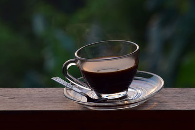 Close-up of coffee on table