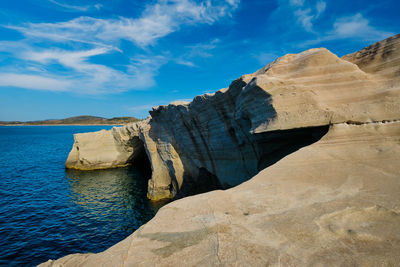 Scenic view of rock formation against sky