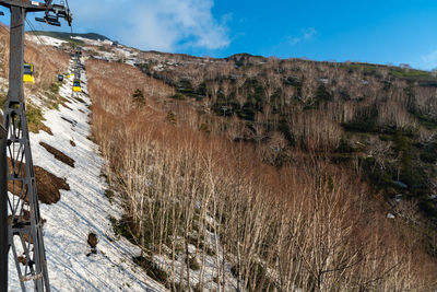 Take the cable car at tomamu hoshino resort to see the sea of clouds. shimukappu, hokkaido, japan