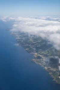 Aerial view of sea against sky