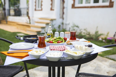 Breakfast on table