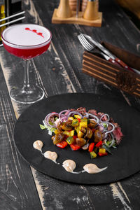 Close-up of food on table