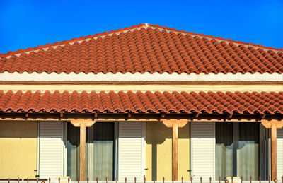 Low angle view of house against sky