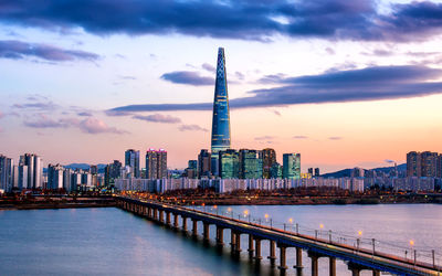 View of buildings in city at waterfront