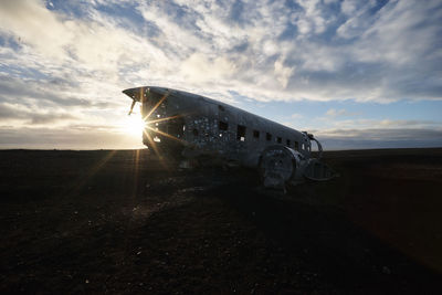 Airplane on road