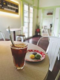 Close-up of breakfast on table