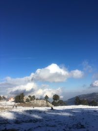 Scenic view of sea against sky during winter