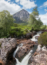 Scenic view of waterfall