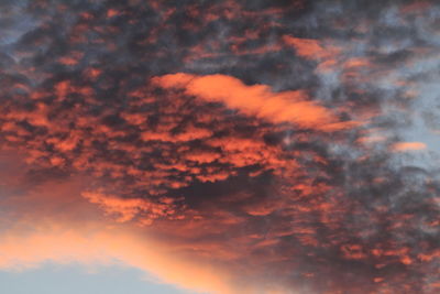 Low angle view of sky at sunset