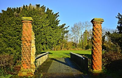 Gazebo in park against sky