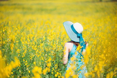 Low angle view of person standing on field