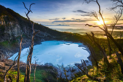 Scenic view of landscape against sky during sunset