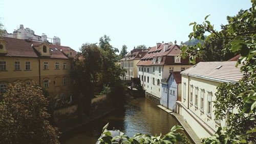 Houses against clear sky