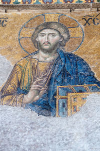 Portrait of cross in temple