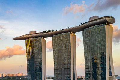 Low angle view of modern building against sky