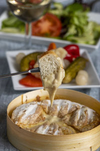 Close-up of food in bowl on table