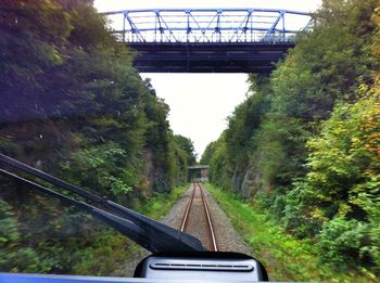 Railroad track passing through road