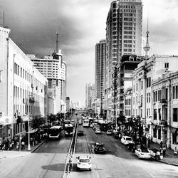 City street with buildings in background