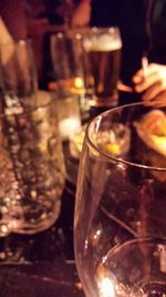 Close-up of wine glass on table