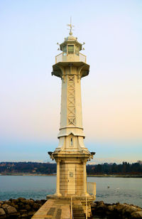 View of lighthouse against clear sky