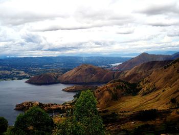 Scenic view of mountains against sky