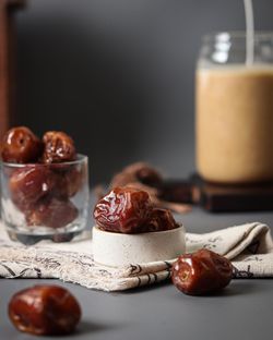 Close-up of dessert on table