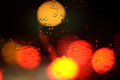 Close-up of water drops on glass window