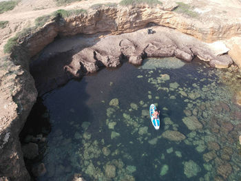 High angle view of sea