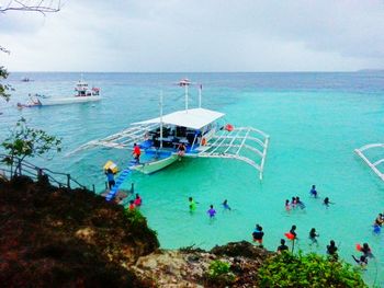 People enjoying at beach