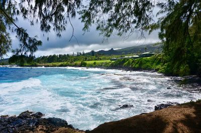 Scenic view of sea against sky before a storm