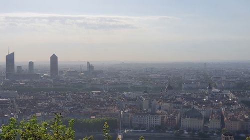 Aerial view of buildings in city