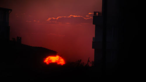 Buildings at sunset