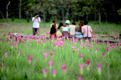 Group of people on field