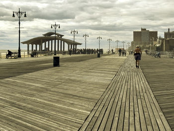 Boardwalk view in coney island, brooklyn