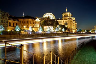 Historical buildings at night in berlin